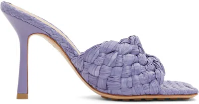 Bottega Veneta Purple Raffia Stretch Heeled Mules
