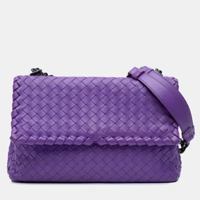 Pre-owned Bottega Veneta Purple Small Nappa Intrecciato Olimpia Shoulder Bag
