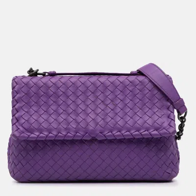 Pre-owned Bottega Veneta Purple Small Nappa Intrecciato Olimpia Shoulder Bag