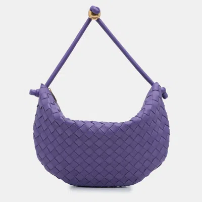 Pre-owned Bottega Veneta Purple Small Nappa Intrecciato Turn Pouch