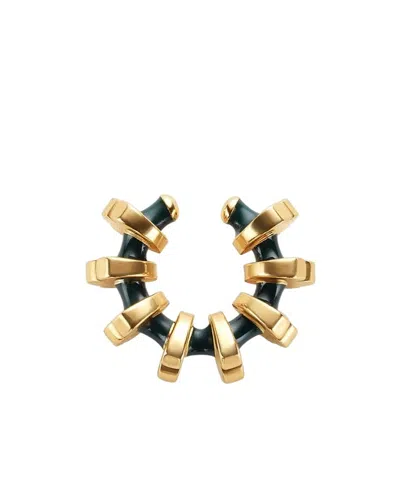 Bottega Veneta Puzzle Ring Earrings In Yellow