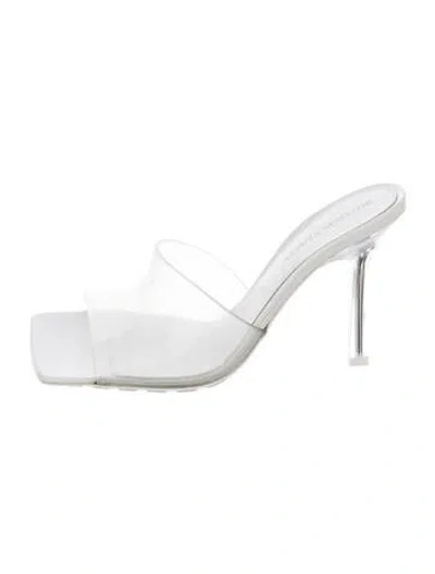 Pre-owned Bottega Veneta Pvc Slides In Silver