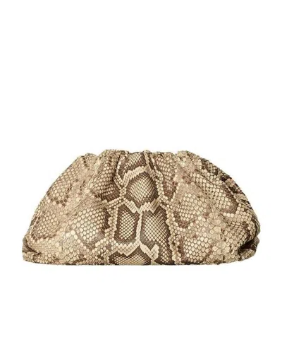 Bottega Veneta Python Lauren Clutch Bag In Nude | ModeSens