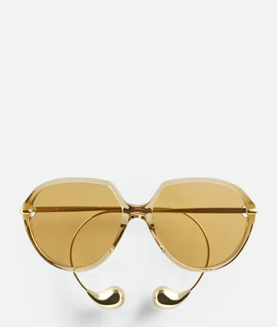 Bottega Veneta Drop Squared Sunglasses In Yellow