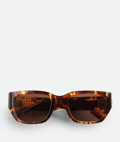 Bottega Veneta Quadratische Intrecciato Sonnenbrille In Brown