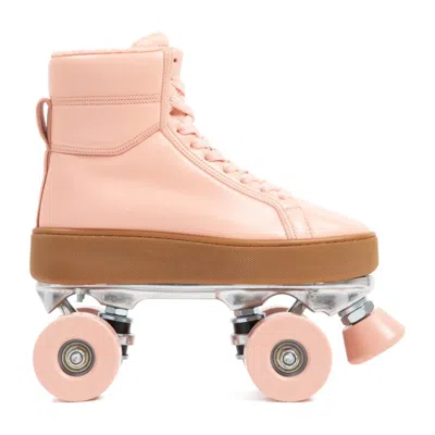Bottega Veneta Quilt Leather Roller Skates In Pink