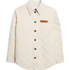 Bottega Veneta Quilted Cotton Blend Overshirt In Neutral