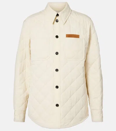 Bottega Veneta Quilted Cotton-blend Overshirt In White