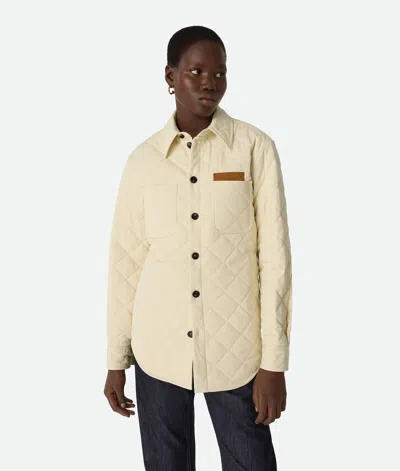 Bottega Veneta Quilted Cotton Overshirt In White