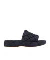 Bottega Veneta Quilted Flat Slippers In Black