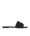 Bottega Veneta Quilted Jeans Flat Bottom Flip-flops In Blue