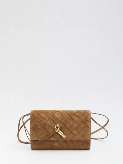Bottega Veneta Quilted Leather Clutch Purse In Brown