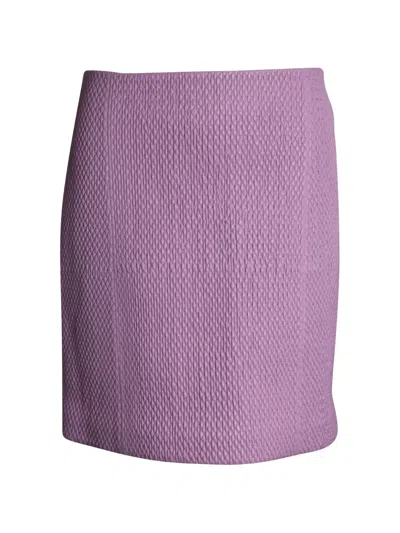 Pre-owned Bottega Veneta Quilted Leather Mini Skirt In Purple