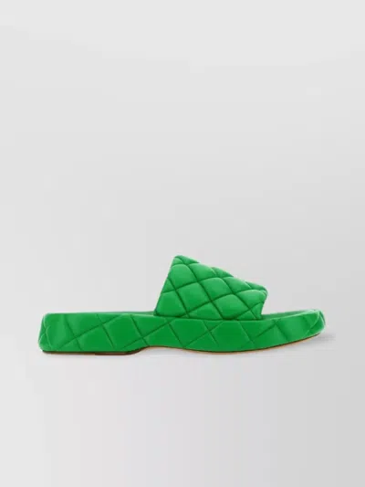 BOTTEGA VENETA LEATHER QUILTED FLATFORM SANDALS
