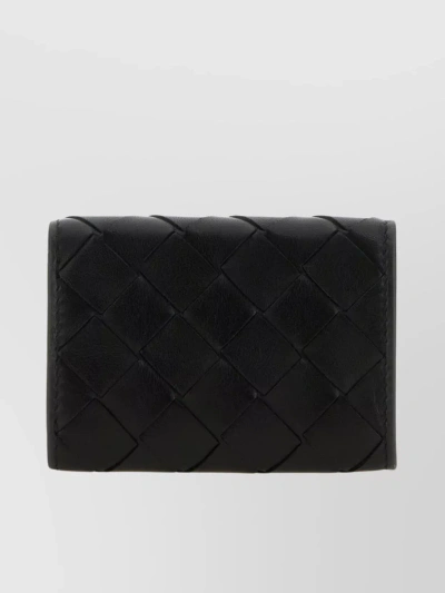 Bottega Veneta Quilted Leather Rectangular Wallet In Black