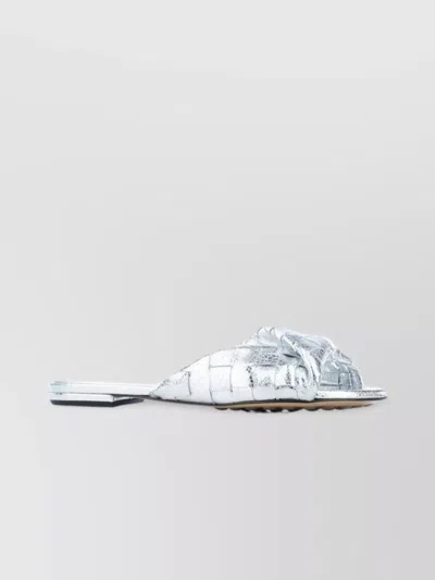 Bottega Veneta Quilted Metallic Flat Sandals