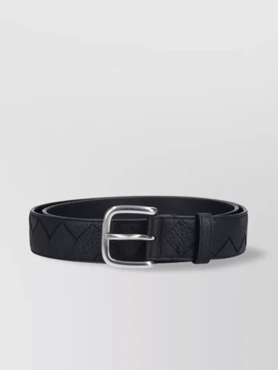 Bottega Veneta Quilted Pattern Silver Buckle Adjustable Length Belts
