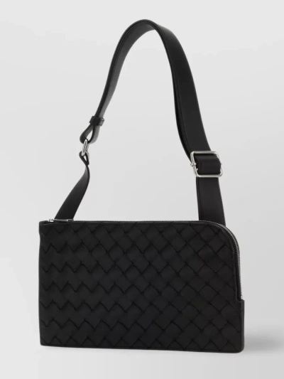 Bottega Veneta Quilted Rectangular Leather Belt Bag In Black