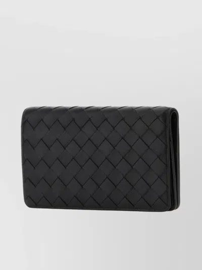 Bottega Veneta Quilted Rectangular Purse And Cardholder Slot In Black