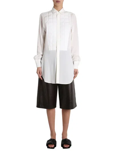 Bottega Veneta Quilted Button-up Shirt For Women In White