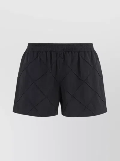 Bottega Veneta Quilted Swim Shorts Elastic Waistband In Black