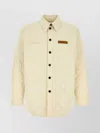 Bottega Veneta Quilted Tech Cotton Jacket With Chest Pockets In Neutral