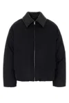 Bottega Veneta Intrecciato Leather-trimmed Shell Down Jacket In Black