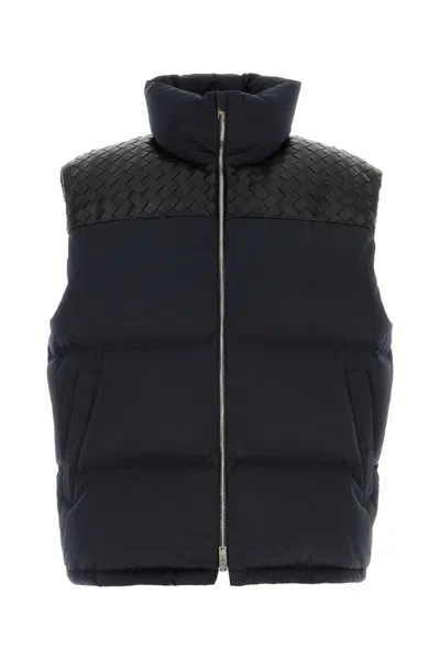 Bottega Veneta Men Midnight Blue Cotton Blend Down Jacket In Black