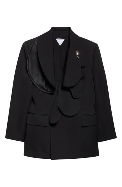 BOTTEGA VENETA BOTTEGA VENETA RABBIT LAPEL COMPACT WOOL BLAZER