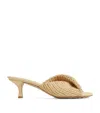 Bottega Veneta Raffia Blink Mules 50 In White