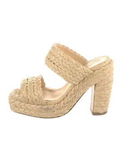 Pre-owned Bottega Veneta Raffia Braided Accents Espadrilles In Neutral