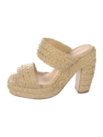 Pre-owned Bottega Veneta Raffia Braided Accents Espadrilles In Neutral