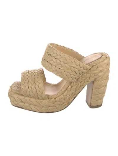 Pre-owned Bottega Veneta Raffia Braided Accents Espadrilles In Neutral