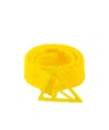 Bottega Veneta Braided Rubber Belt With Triangle Buckle 35mm In Yellow