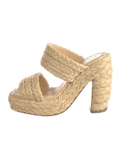 Pre-owned Bottega Veneta Raffia Espadrilles In Neutral