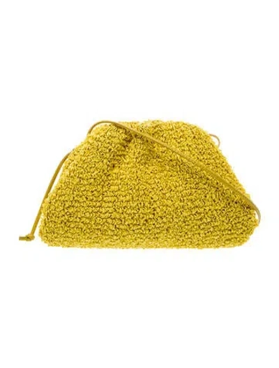 Pre-owned Bottega Veneta Raffia Mini Pouch Mini W/ Tags In Yellow