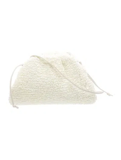 Pre-owned Bottega Veneta Raffia Mini Pouch Mini In White