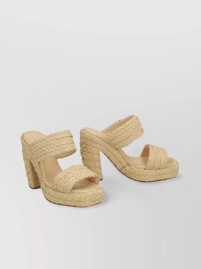 Bottega Veneta Raffia Mules With Block Heel And Braided Design