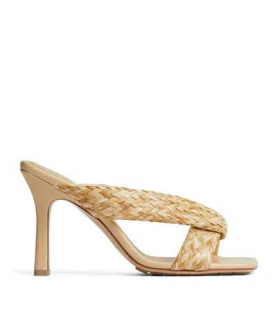 Bottega Veneta Raffia Riva Mules 50 In Brown