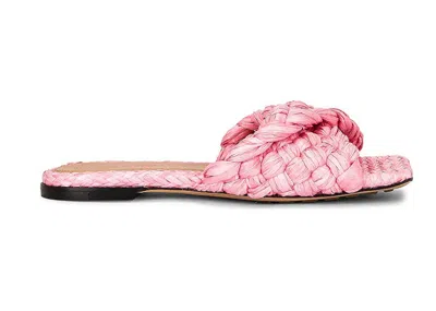 Pre-owned Bottega Veneta Raffia Stretch Flat Sandals (women's) Sneakers In Blossom