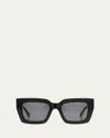Bottega Veneta Raised Logo Acetate Cat-eye Sunglasses In Solid Black