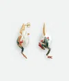 Bottega Veneta Rana Earrings In White/avocado