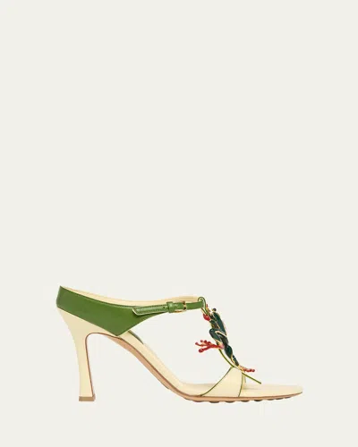 BOTTEGA VENETA RANA FROG EMBELLISHED LEATHER STILETTO MULES