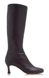 Bottega Veneta Rana Leather Knee-high Boots In Purple