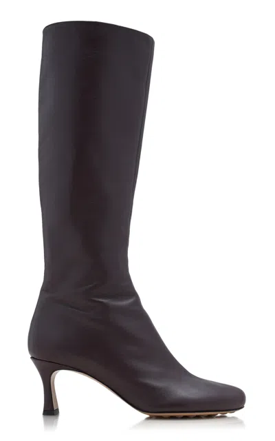 Bottega Veneta Rana Leather Knee-high Boots In Purple