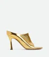 Bottega Veneta Rana Metallic Leather Mules In Gold