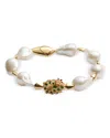 Bottega Veneta Rana Pearls Armband In Gold/pearl