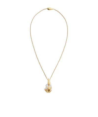 Bottega Veneta Rana Pearl Necklace In Gold