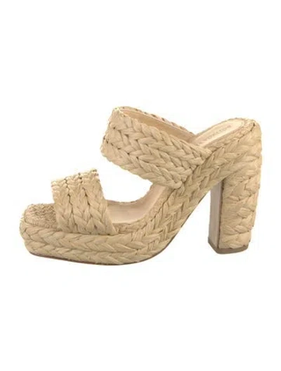 Pre-owned Bottega Veneta Rattan Espadrilles In Neutral