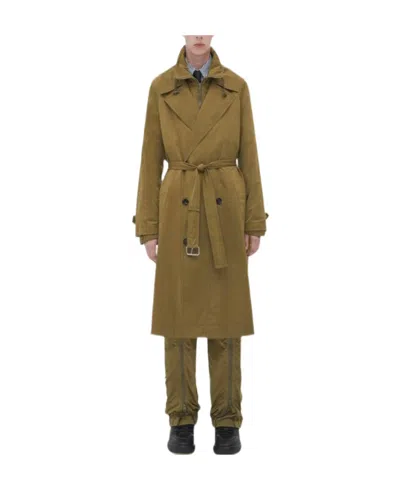 Bottega Veneta Receptive Trench Coat In Green